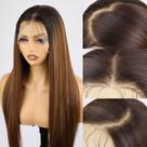Peruca frontal de renda SUKRI SKURI 13 4 marrom chocolate 26"