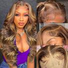 Peruca frontal de renda SWEETGIRL Human Hair Body Wave 24" P4/27