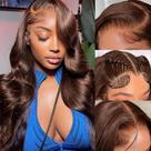 Peruca frontal de renda Tiwugi Chocolate Brown Body Wave 24" Peruca frontal de renda Tiwugi Chocolate Brown Body Wave 24"