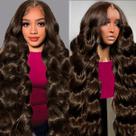 Peruca frontal de renda Tiwugi Chocolate Brown Human Hair 30" 180% Peruca frontal de renda Tiwugi Chocolate Brown Human Hair 30" 180%