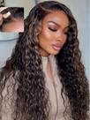 Peruca frontal de renda UNICE Deep Water Wave 40cm Marrom Dourado