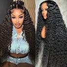 Peruca frontal de renda Zumuer Deep Wave 13x6 HD Lace 26" Natural