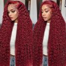 Peruca GARAXIS 40" 250% Densidade 99J Borgonha Ondas Profundas