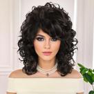 Peruca GNIMEGIL 70s, comprimento dos ombros, cabelo sintético para mulheres