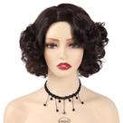Peruca GNIMEGIL Fluffy Curly 30cm curta marrom sintética para mulheres