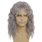 Peruca GNIMEGIL Long Curly Wavy Grey Sintética para Homens