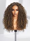 Peruca GORGIUS Curly Brown 50cm com destaques em fibra sintética