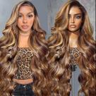 Peruca Hepnok 30" Ombre Lace Front Loiro Mel 200% Densidade