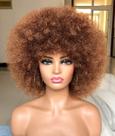 Peruca HIHOO curta afro com franja para mulheres negras, 25 cm, marrom