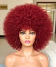 Peruca HIHOO curta afro com franja para mulheres negras de 25 cm Bug