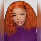 Peruca HIRIREMY 350 Orange Ginger Deep Wave BOB 35 cm de cabelo humano