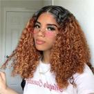 Peruca HIRIREMY Curly Bob Human Hair Deep Wave 35 cm Honey Blonde