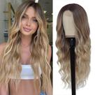 Peruca HMHIFI Long Ombre Blonde Highlights 66 cm para mulheres