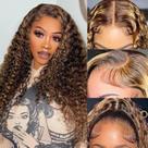 Peruca Hoiloxa P4/27 Ombre Deep Wave 100% cabelo humano 20"