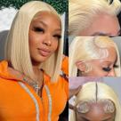 Peruca Hoscod Blonde Bob 30cm Cabelo Humano 613 180 Densidade Peruca Hoscod Blonde Bob 30cm Cabelo Humano 613 180 Densidade