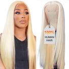 Peruca HOT STAR 613 Cabelo humano loiro 28" 180% de densidade