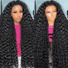Peruca Hoyrhra 13x4 Deep Wave 100% cabelo humano 200 densidade 50cm