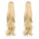 Peruca HSPJHTM Blonde 61 cm, rabo de cavalo sintético com clipe, 2 peças