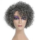 Peruca HUA, cinza, cabelo humano sem cola para mulheres negras de 20 cm