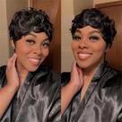 Peruca Iianaebeh Bob Pixie, cabelo humano curto, mulheres negras