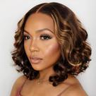 Peruca ISEE Wear Go Glueless Bob Human Hair 16 cm Highlight Ombre