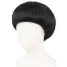 Peruca Joneting Black Mushroom Bowl, cortada curta, preta para homens