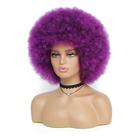 Peruca JSDShine Afro Kinky Curly 70s Purple Sintética para Mulheres Peruca JSDShine Afro Kinky Curly 70s Purple Sintética para Mulheres