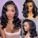 Peruca KinMos Bob 40cm Cabelo humano 200 Density HD Lace Front
