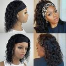 Peruca Kislemon 12" Water Wave Human Hair 150% de densidade Peruca Kislemon 12" Water Wave Human Hair 150% de densidade