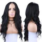 Peruca Lace C/ Micro Pele Ondulada 60cm Preta + touca