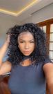 Peruca Lace Front Cabelo Humano Cacheado Ethan - 55 cm, Castanho Escuro