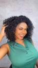 Peruca Lace Front Cabelo Humano Cacheado Malia - 35cm - Castanho Escuro
