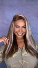 Peruca Lace Front Cabelo Humano Maribel - 55 cm, Densidade 130, Cor Mechada
