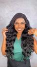 Peruca Lace Front Cabelo Humano Ondulado Alice Lux - 70 cm, Preto Natural Peruca Lace Front Cabelo Humano Ondulado Alice Lux - 70 cm, Preto Natural