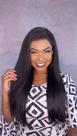 Peruca Lace Front Cabelo Humano Pola - 100% Cabelos Naturais, 65 cm, Preto Natural