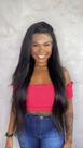 Peruca Lace Front Cabelo Humano Samara - 90 cm, Densidade 150, Liso Natural
