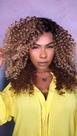 Peruca Lace Front Fibra Futura Mariana - Bronze Brasileiro Afro - 55 cm