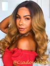 Peruca Lace Front Sintética Fibra Futura Loiro Dourado - Lara