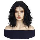 Peruca Lavanda Wavy Bob com franja 35cm de cabelo sintético 360g