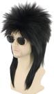 Peruca LeMarnia Black Spiked Mullet para homens e mulheres no estilo dos anos 80 Peruca LeMarnia Black Spiked Mullet para homens e mulheres no estilo dos anos 80