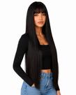 Peruca Lisa com Franja Realista 70cm Fibra Premiun