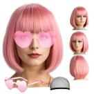 Peruca LIULIUBTY Short Bob sintética reta empoeirada rosa rosa
