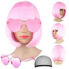 Peruca LIULIUBTY Short Bob Straight Straight Synthetic Neon para mulheres