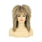 Peruca Loira Dos Anos 80 Tina Diva Punk Rocker Mullet Para Mulheres HAIRJOY Cosplay Cabelo Sintético