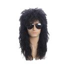 Peruca Loira Punk Rockstar, Longa E Encaracolada, Estilo Mullet Para Homens, Acessórios Para Festa