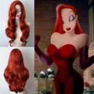 Peruca Longa Cacheada Vermelha De Cobre Para Cosplay Feminino Estilo Jessica Rabbit Cabelo Ondulado