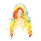 Peruca Longa e Cacheada de Mechas Coloridas de Arco Iris para Fantasias Tematicas 55cm Peruca Longa e Cacheada de Mechas Coloridas de Arco Iris para Fantasias Tematicas 55cm