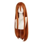 Peruca longa e reta laranja de 81 cm resistente ao calor para cosplay Peruca longa e reta laranja de 81 cm resistente ao calor para cosplay