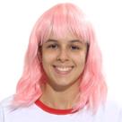 Peruca Longa Rosa Ondulada para Fantasias