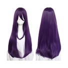 Peruca Longa Roxa Com Franja Para Mulheres E Meninas, Peruca Sintética Para Cosplay Do Anime Doki